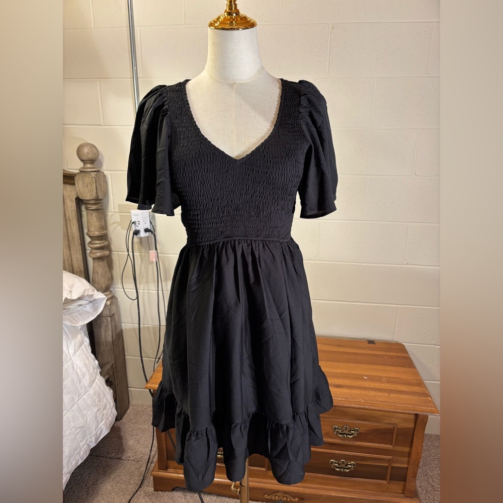 Adorable Black Smocked Dress